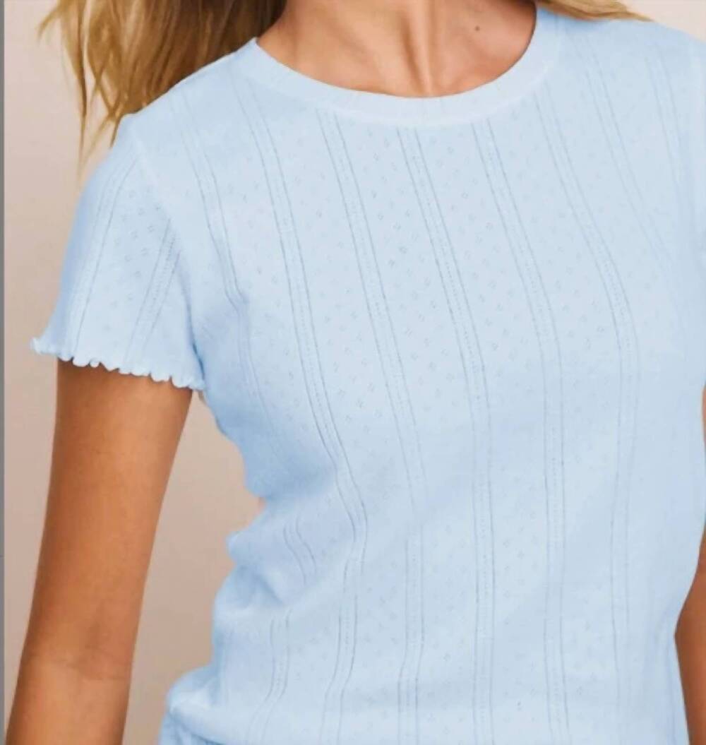 NEW NIC + ZOE pointelle rib georgia tee in crystal